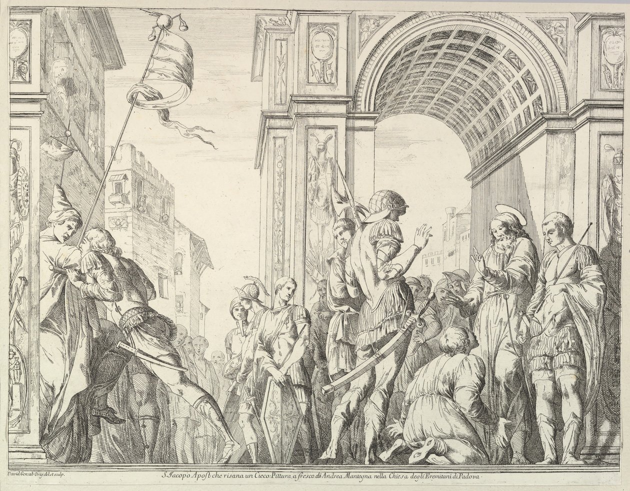 Der heilige Jakobus heilt einen Blinden, aus Die Geschichte der Heiligen Jakobus und Christophorus im Erem von David Giovanni