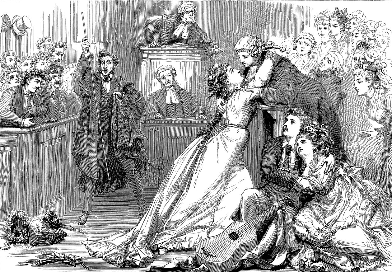 Eine Szene aus Trial by Jury, 1875 von David Henry Friston