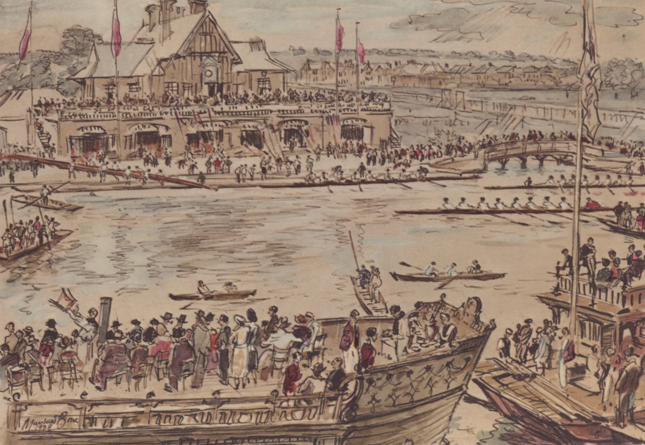 Oxford: Eights Week, vom Christ Church Bootshaus von David Muirhead (after) Bone