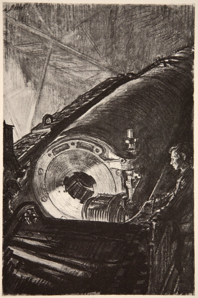 Nachtarbeit am Verschluss einer großen Kanone, Illustration aus 