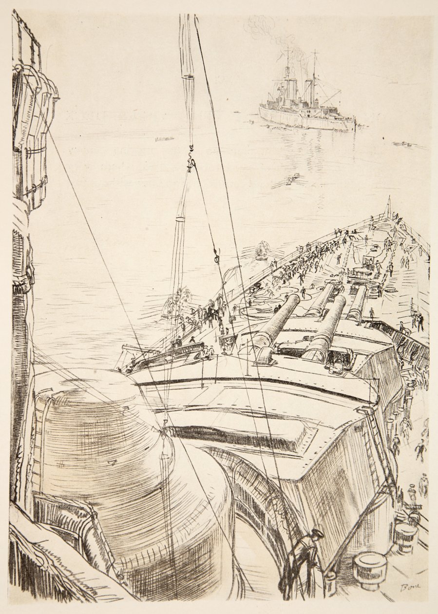 Das Vorschiff eines Schlachtschiffs: in der Forth, Illustration aus 