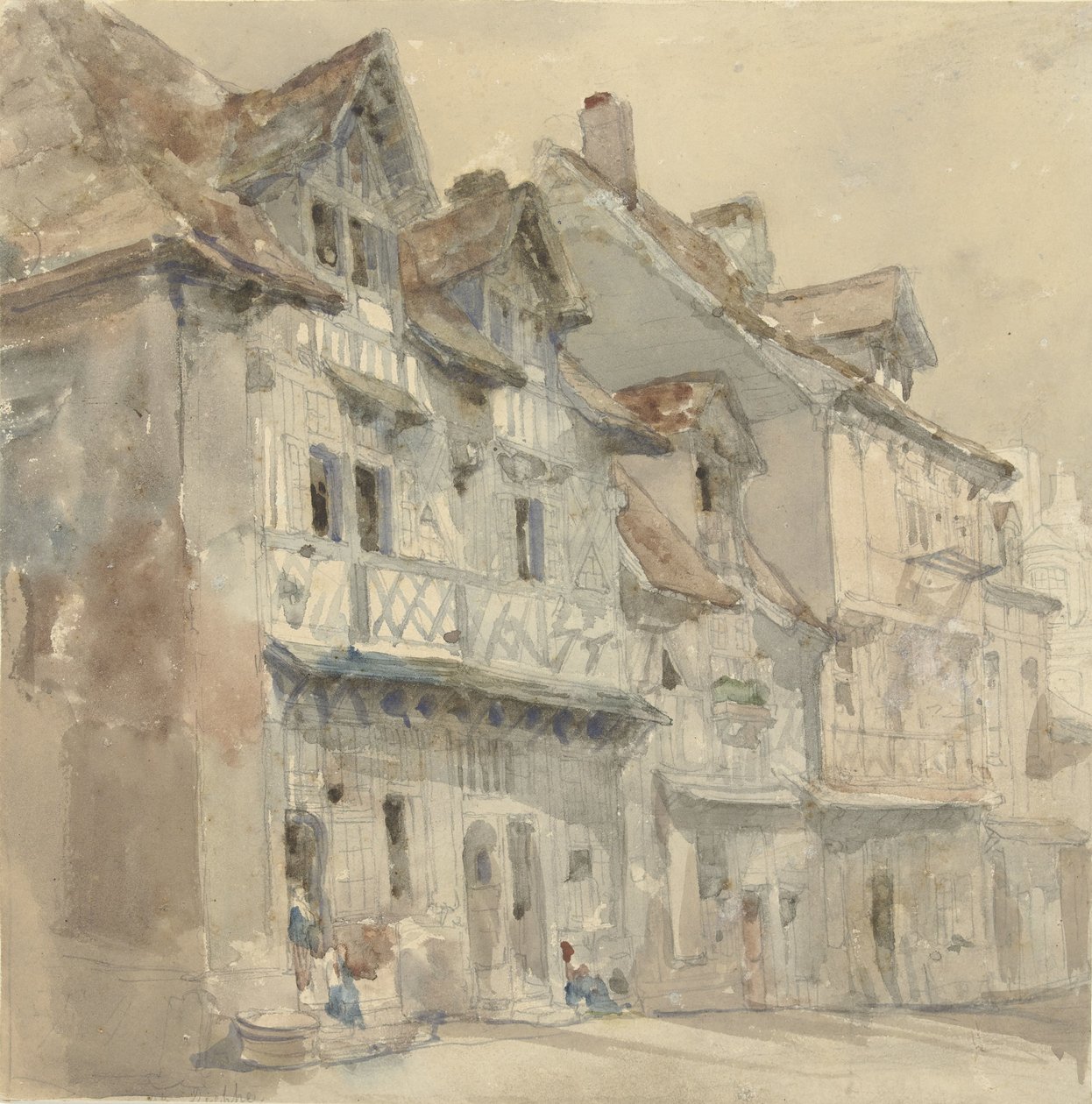 Häuser in Dieppe von David Roberts (attributed to)