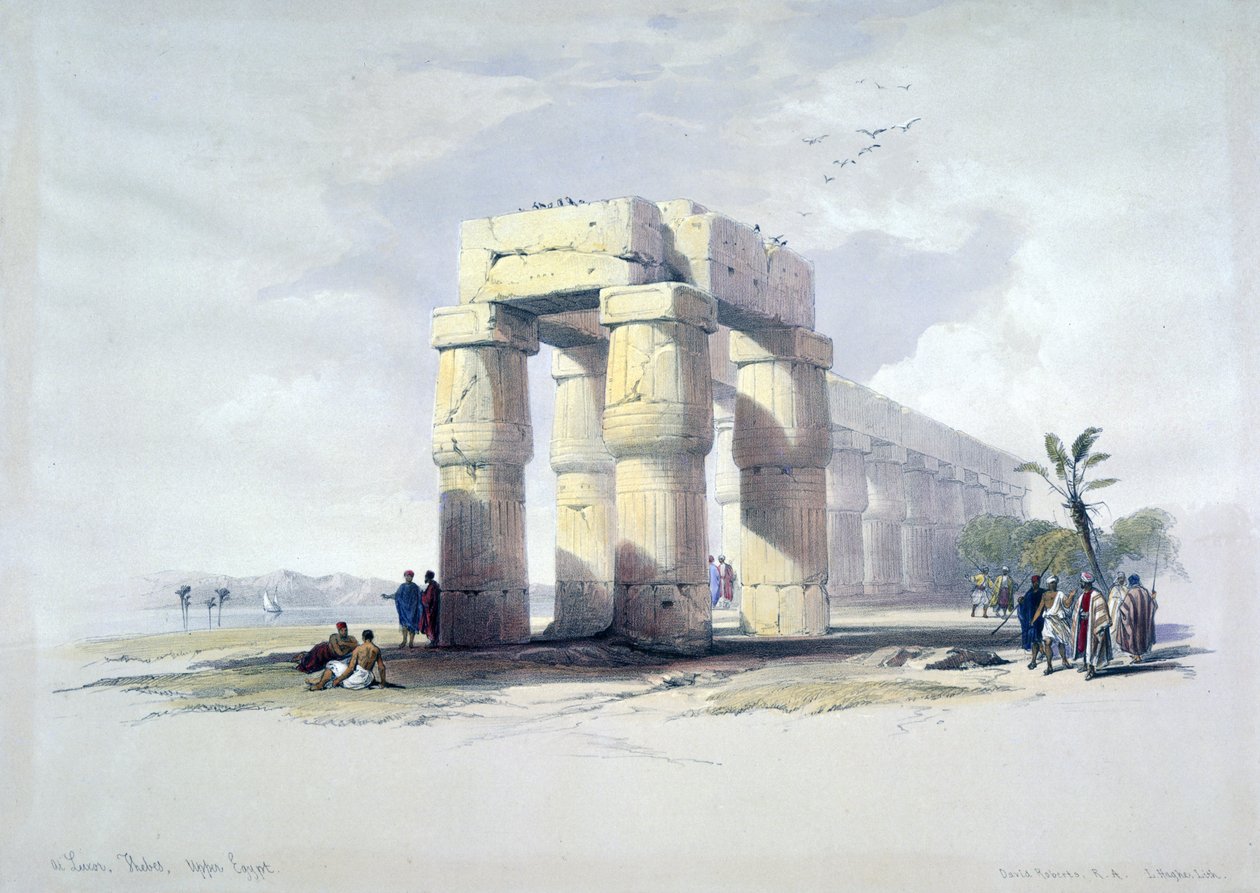 In Luxor, Theben, Oberägypten (Lithographie nach Aquarell) von David Roberts