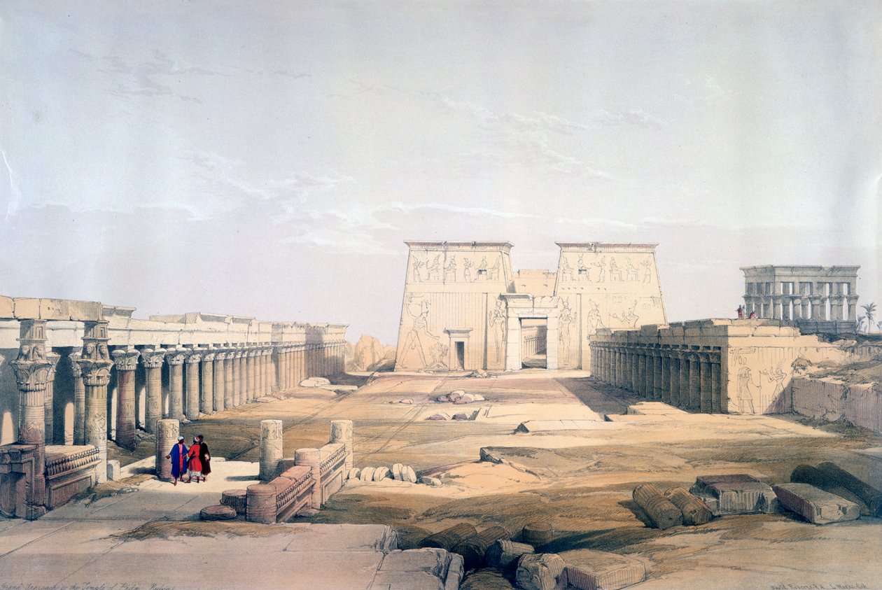 Großer Zugang zum Tempel von Philae, Nubien, 19. Jahrhundert von David Roberts