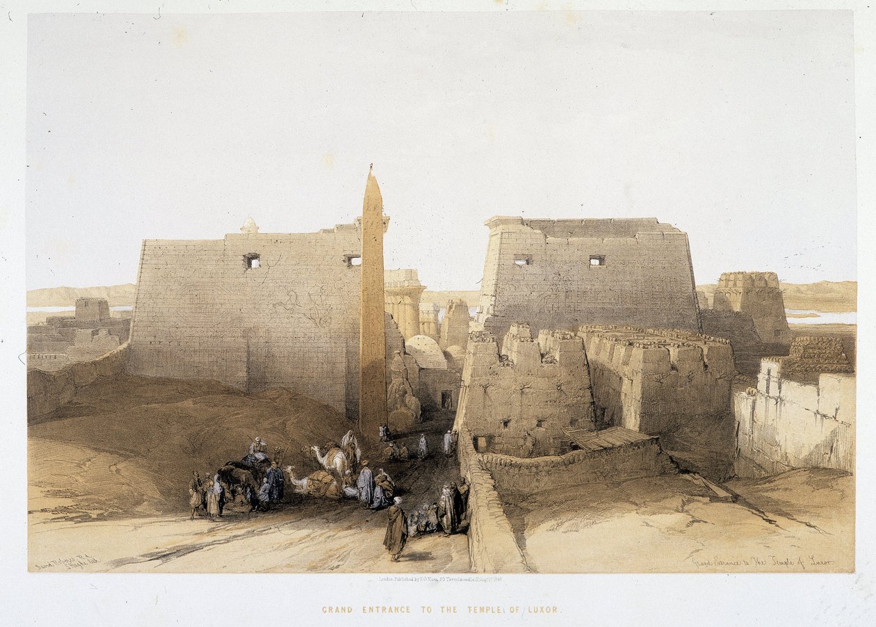 Haupteingang zum Tempel von Luxor in „Das Heilige Land“, London 1849 von David Roberts