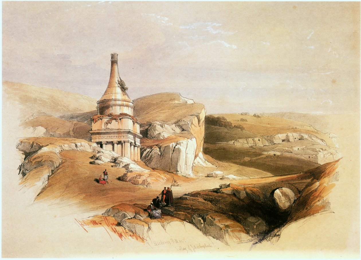 Im Heiligen Land: Jerusalem, Kidrontal, Grab Absaloms von David Roberts