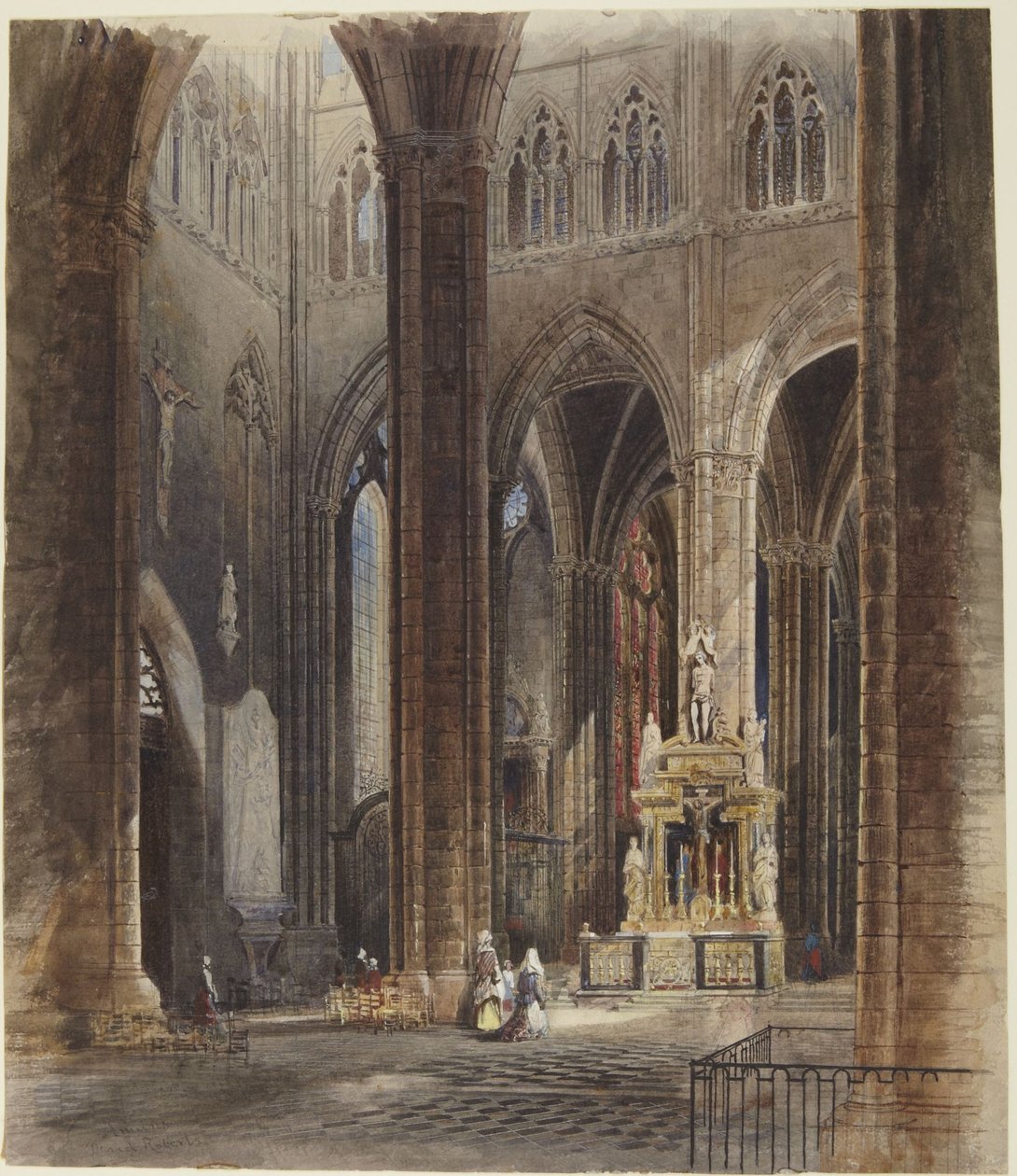 Innenraum der Kathedrale von Amiens von David Roberts