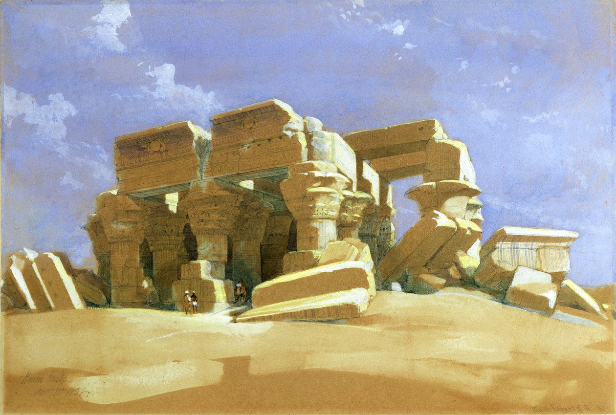 Portikus des Tempels von Kom Ombo, Oberägypten, 1838 von David Roberts