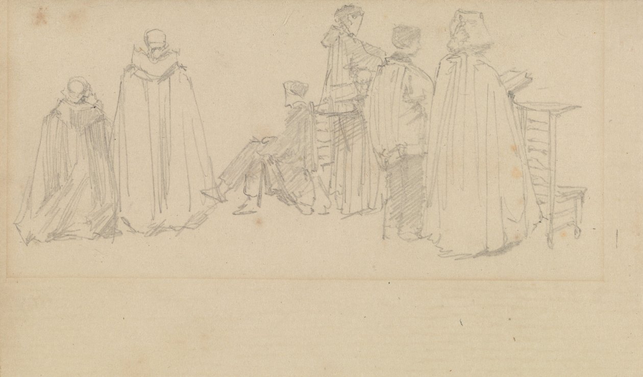 Studien von Figuren in einer Kirche von David Roberts