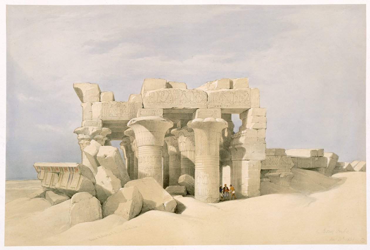 Tempel von Sobek und Horus in Kom Ombo, Ägypten, 19. Jahrhundert von David Roberts