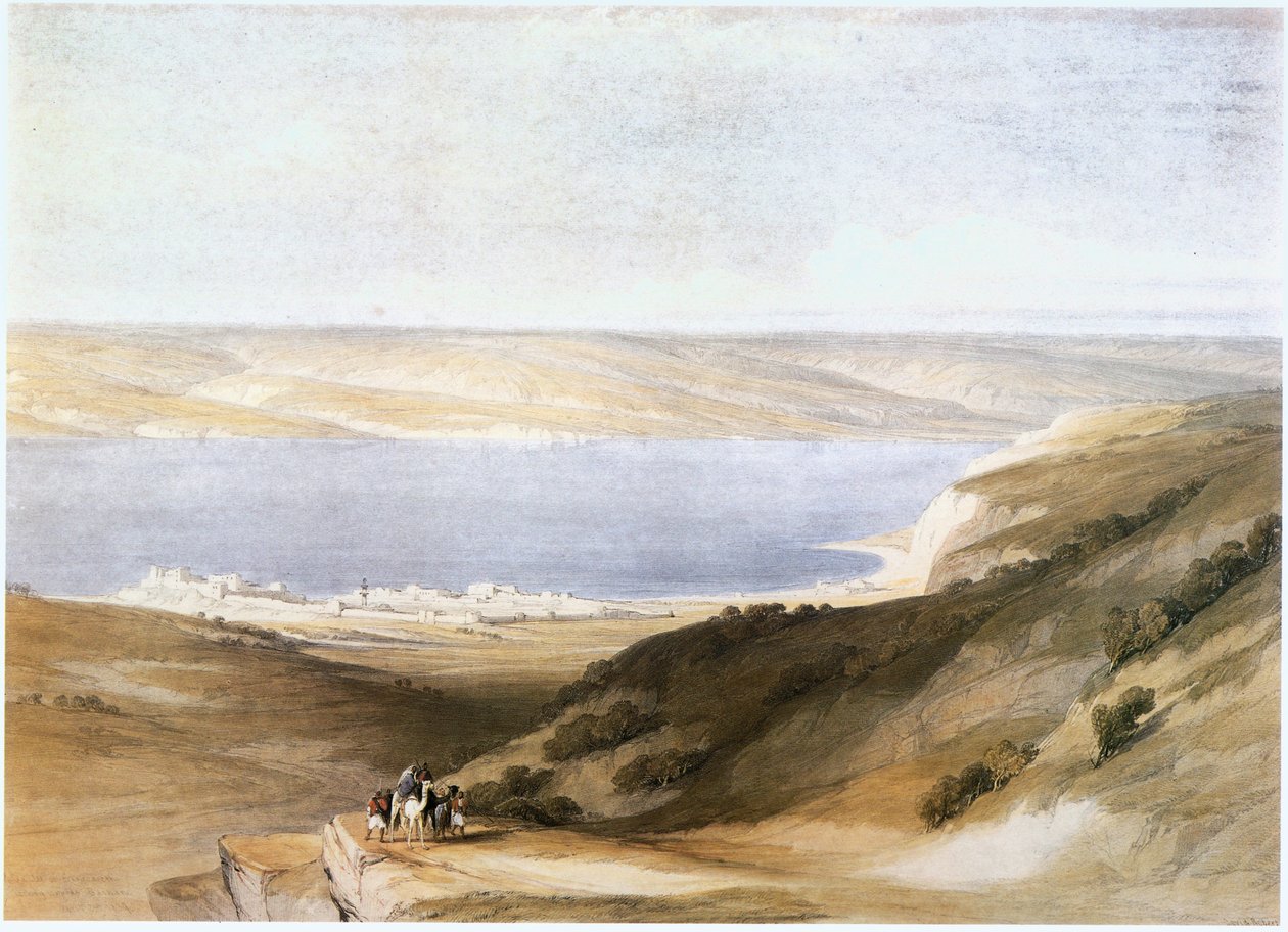 Tiberias und das Galiläische Meer, Israel von David Roberts