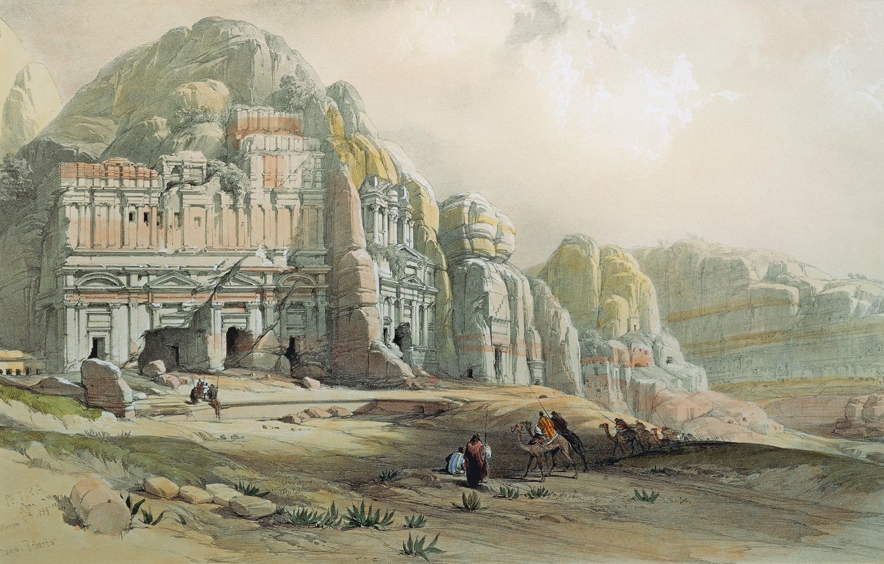 Ansicht der Ruinen von Petra, Jordanien von David Roberts