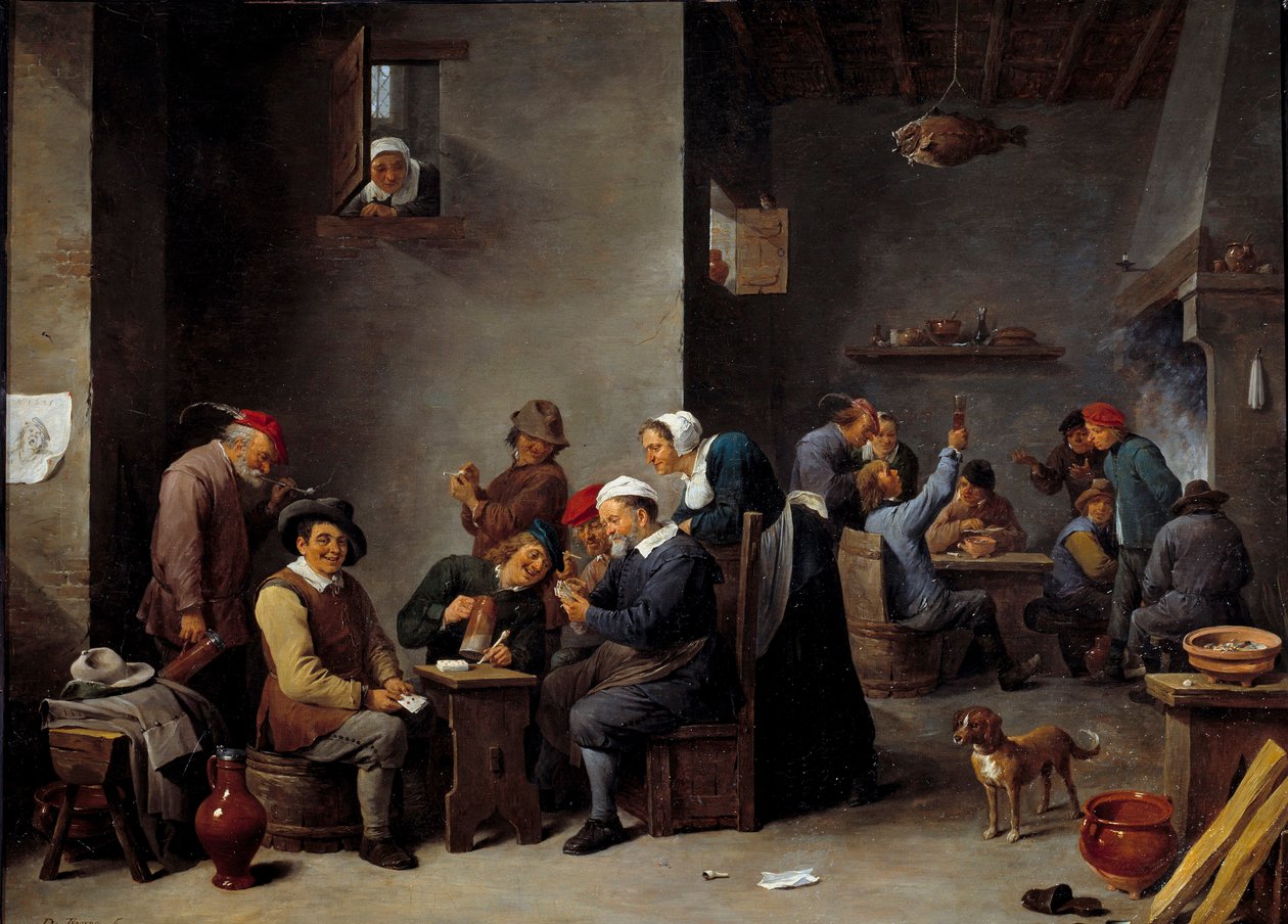 Kabarett-Interieur. Das Kartenspiel von David Teniers the Younger