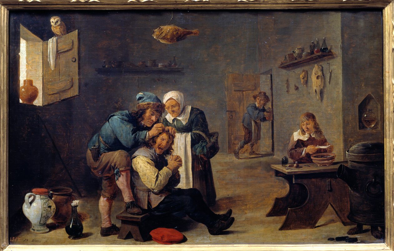 Medizin: „Die chirurgische Operation“. Gemälde von David Teniers II der Jüngere (1610-1690). Madrid, Prado Museum. von David Teniers the Younger