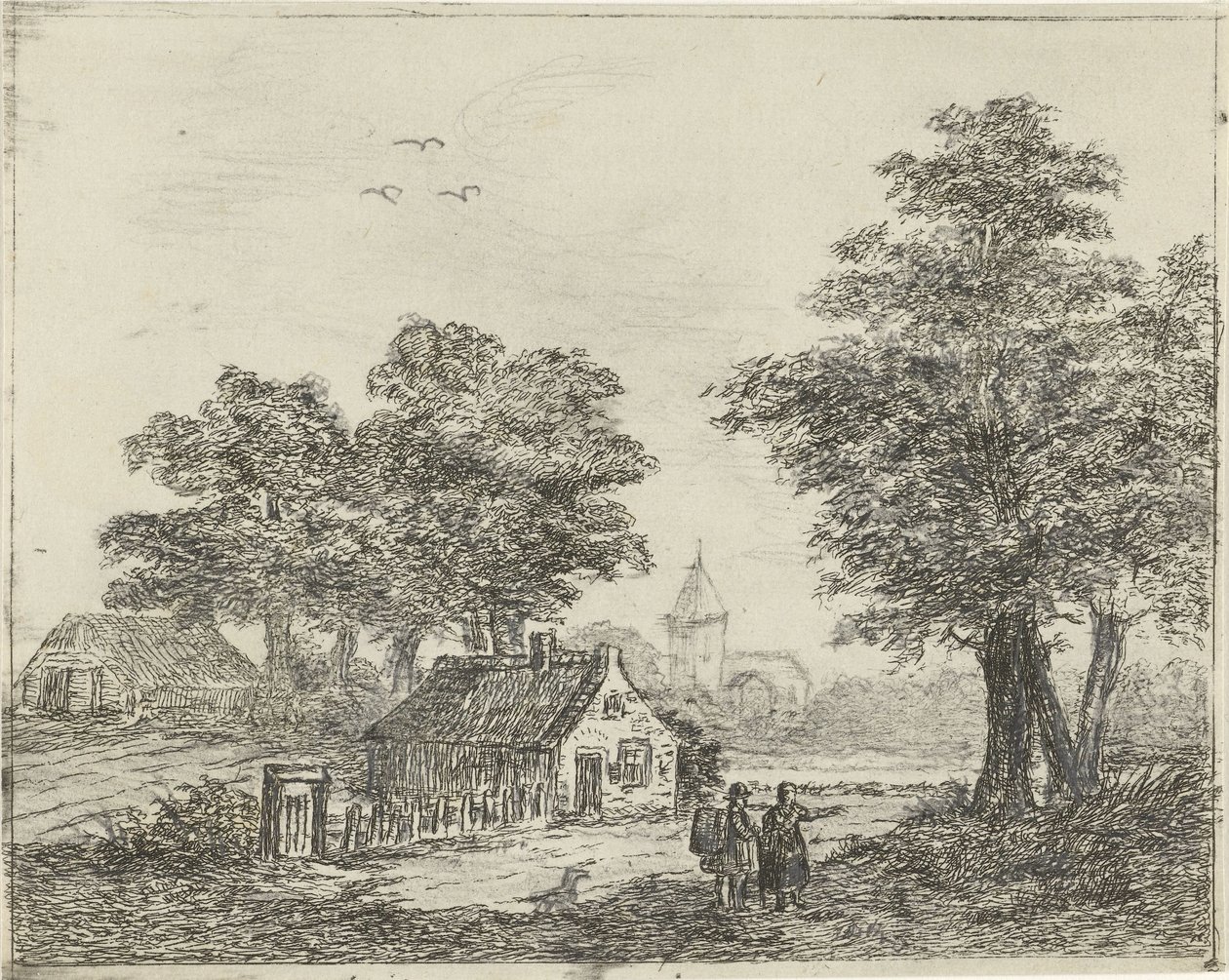 Landschaft mit Spaziergängern von David van der Kellen