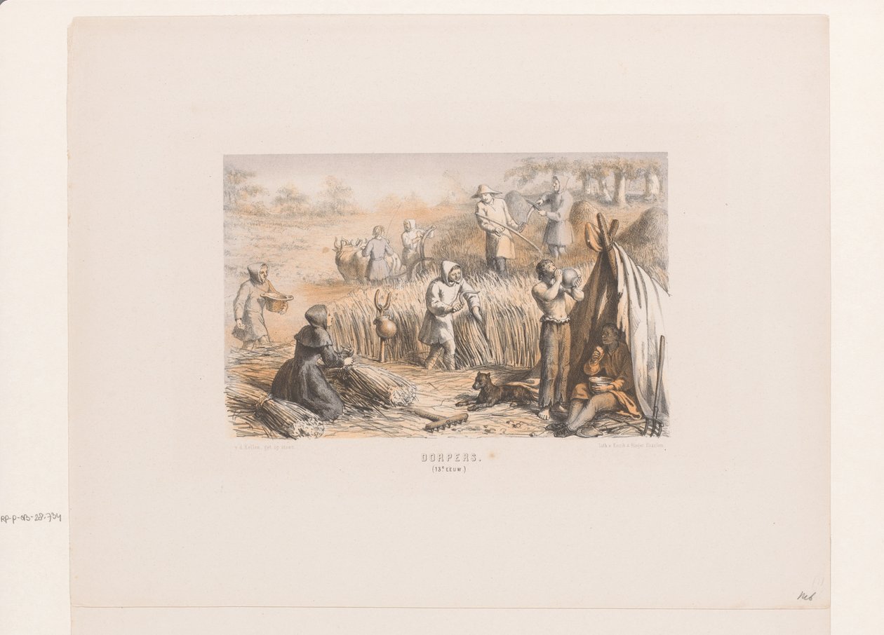 Ernte auf dem Land, 13. Jahrhundert von David van der Kellen