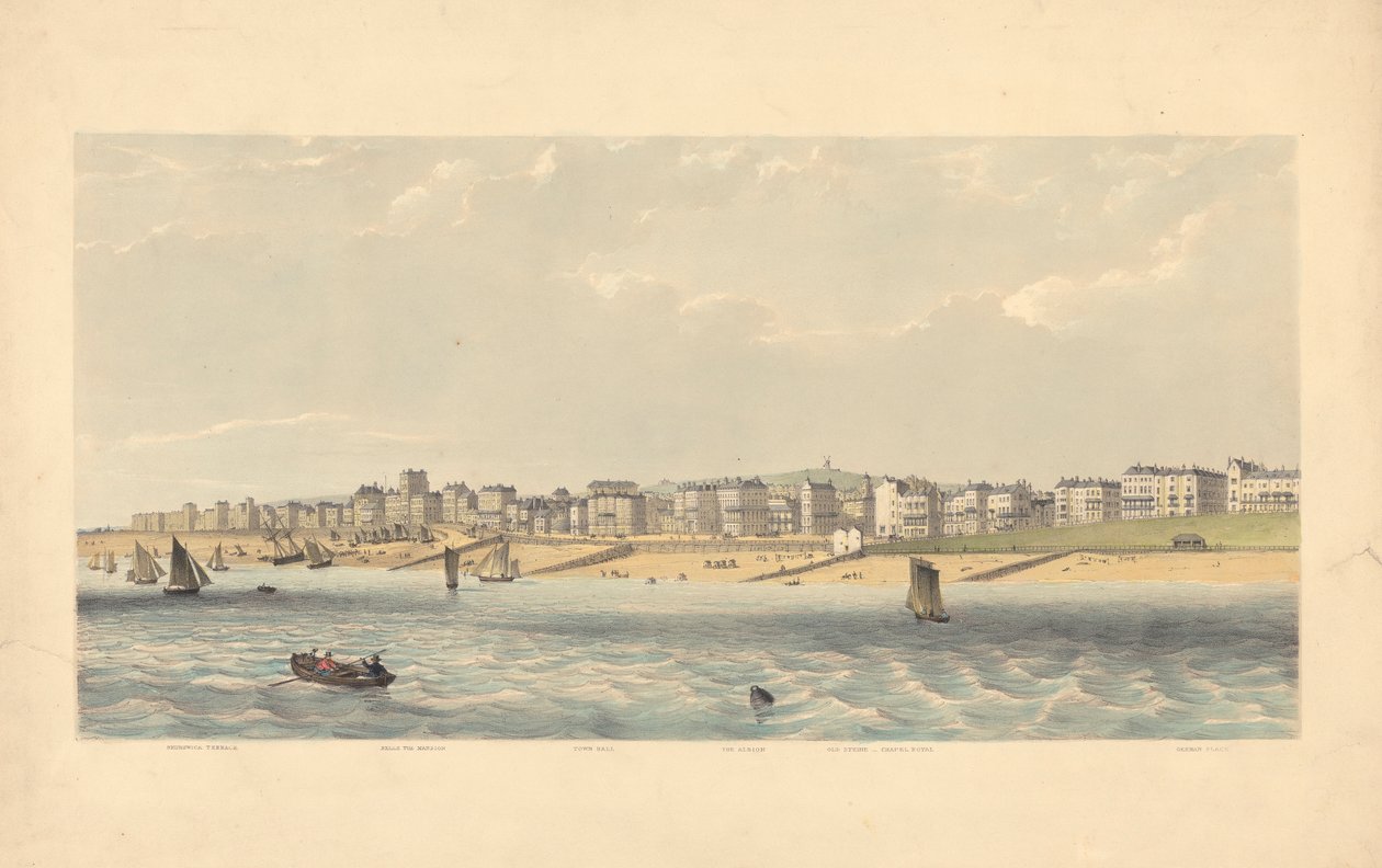 Brunswick Terrace, Bellevue Mansion, Rathaus, das Albion, Old Steine, Chapel Royal, German Place von Day and Co.