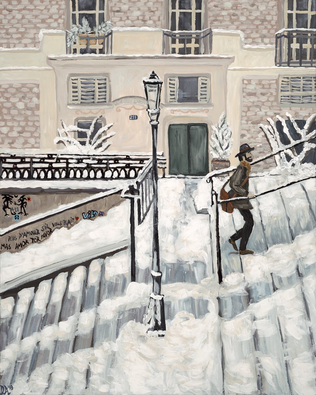 Schnee in Montmartre von Deborah Eve Alastra