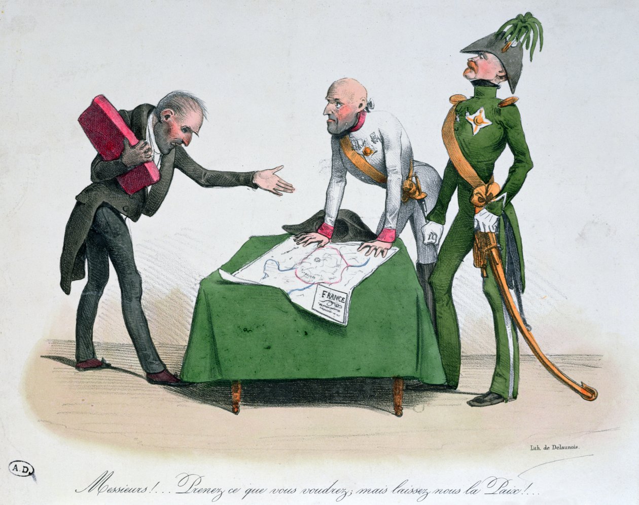 Karikatur des Wiener Kongresses 1814-15 von Delaunois
