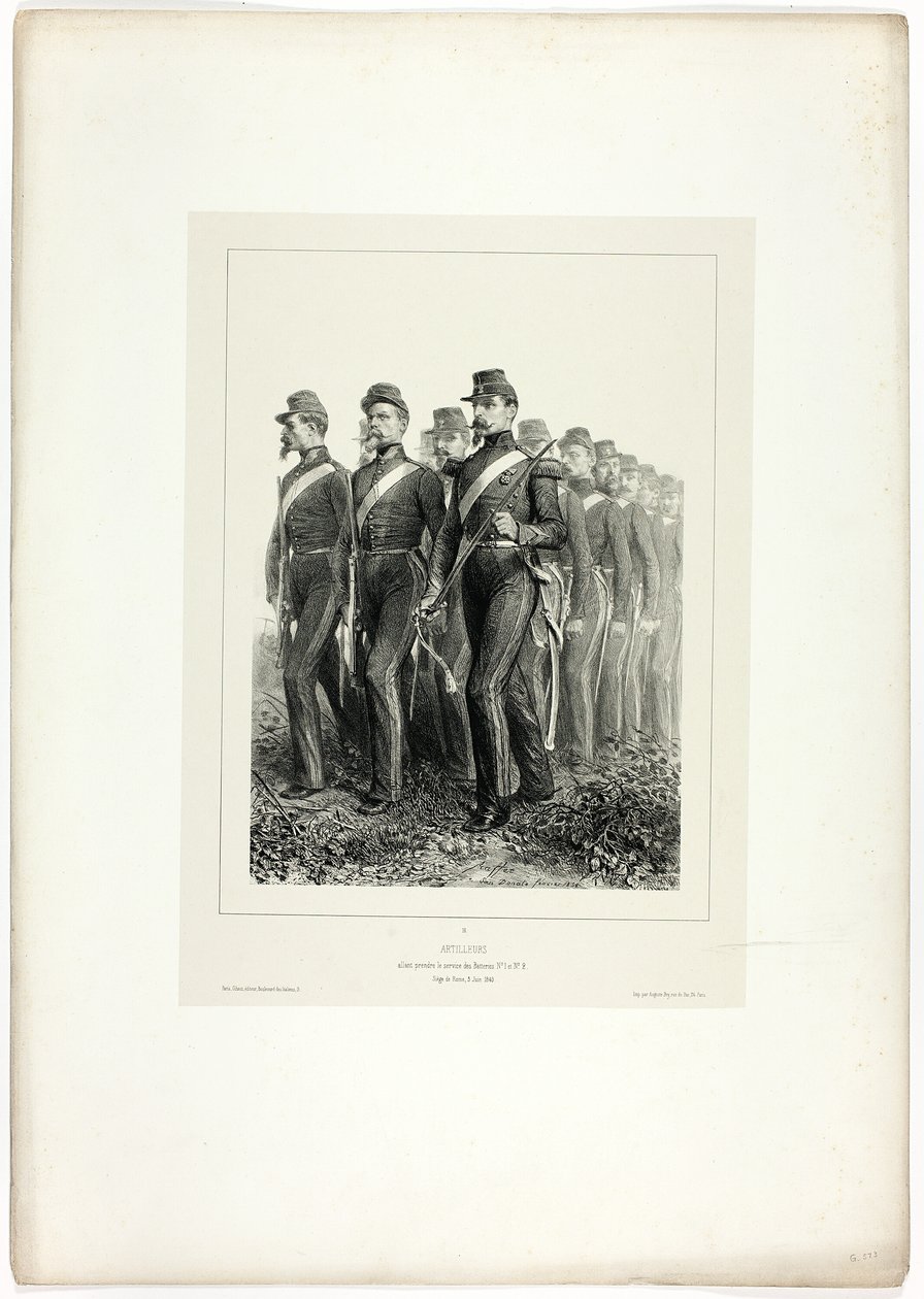 Artilleristen, aus Souvenirs d’Italie: Expédition de Rome von Denis Auguste Marie Raffet