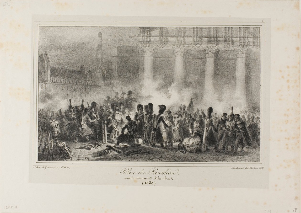 Place du Panthéon, Nacht vom 22. auf den 23. Dezember 1830 von Denis Auguste Marie Raffet