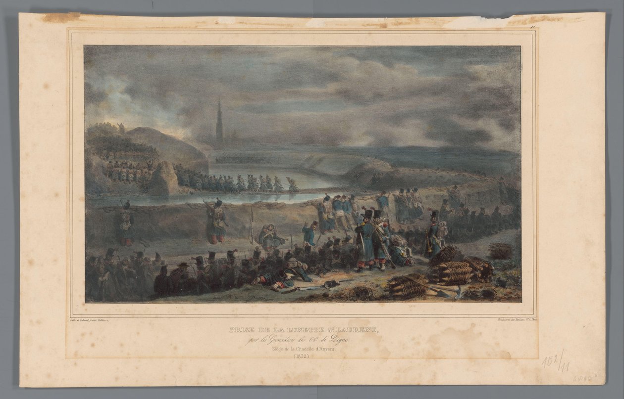 Eroberung der Lunette St. Laurent, 1832 von Denis Auguste Marie Raffet