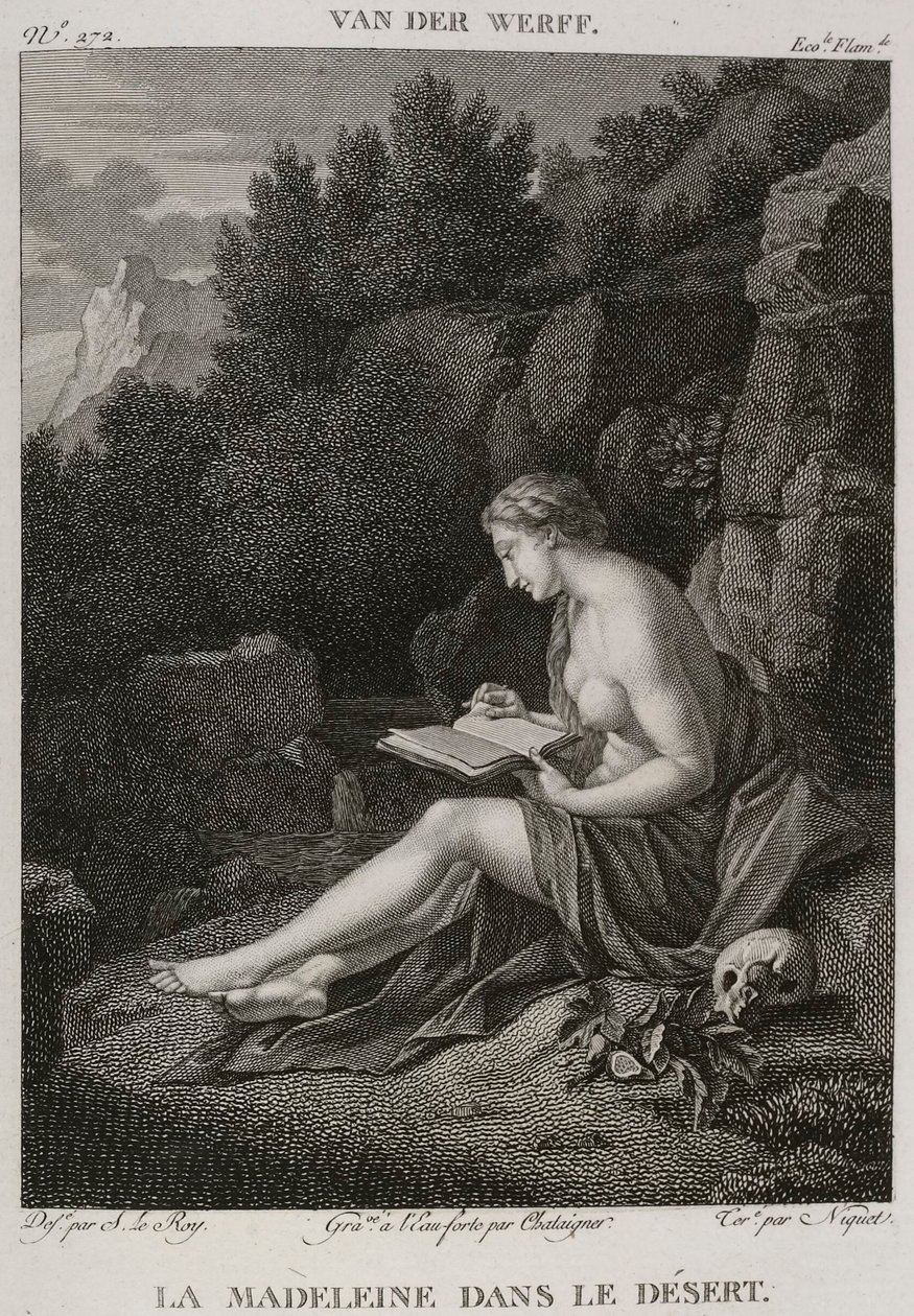 Die Magdalena in der Wüste, nach Adriaen van der Werff von Denis Sebastien Leroy
