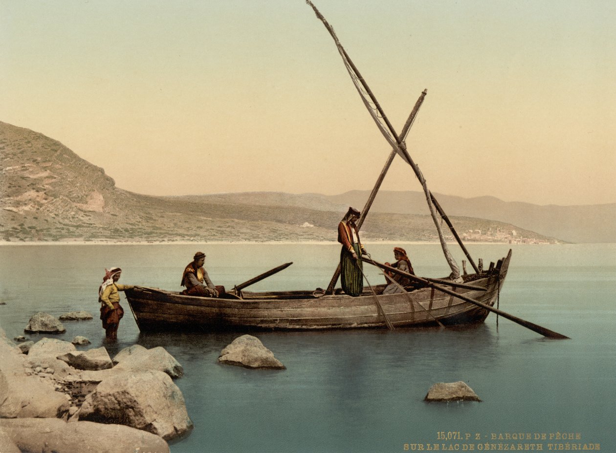 Fischerboot auf dem See, Tiberias, Heiliges Land, ca. 1890-1900 von Detroit Photographic Co.