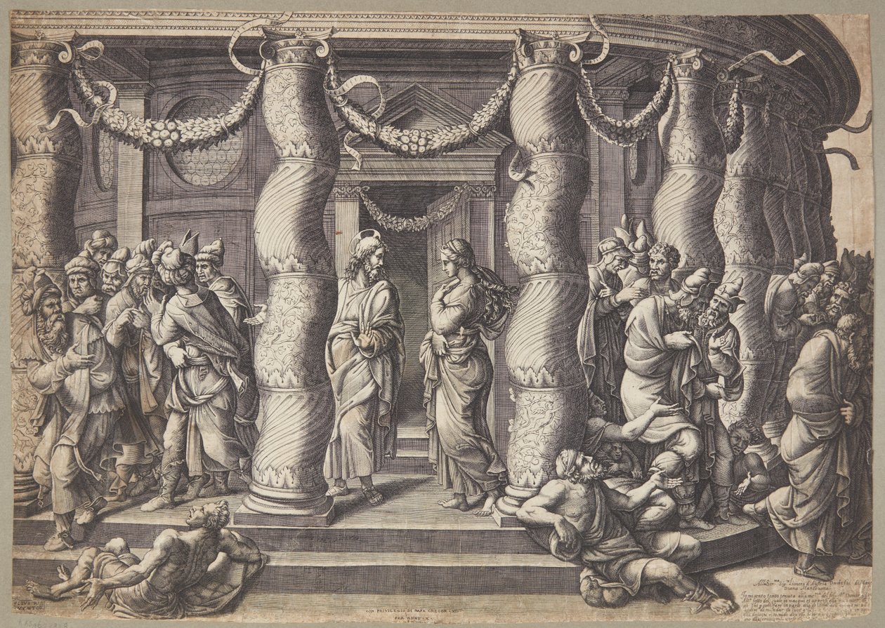 Christus und die Ehebrecherin von Diana Scultori