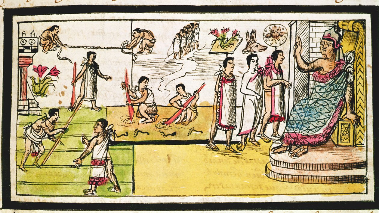Fol.40r Bau von Tenochtitlan, 1579 von Diego Duran