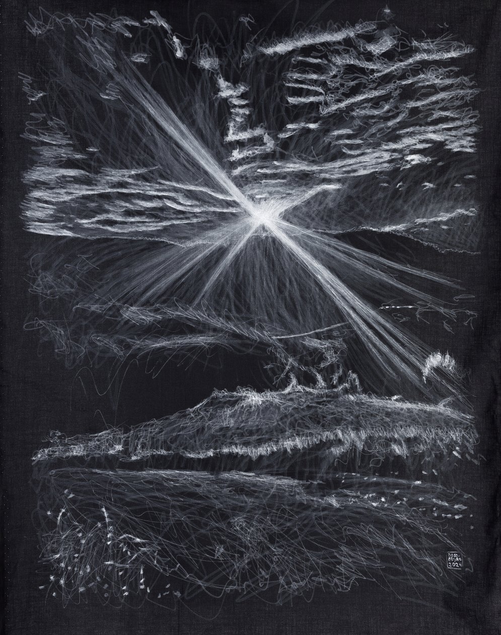 Gegenlicht Berge Weg, 2024 von Diego Beyro