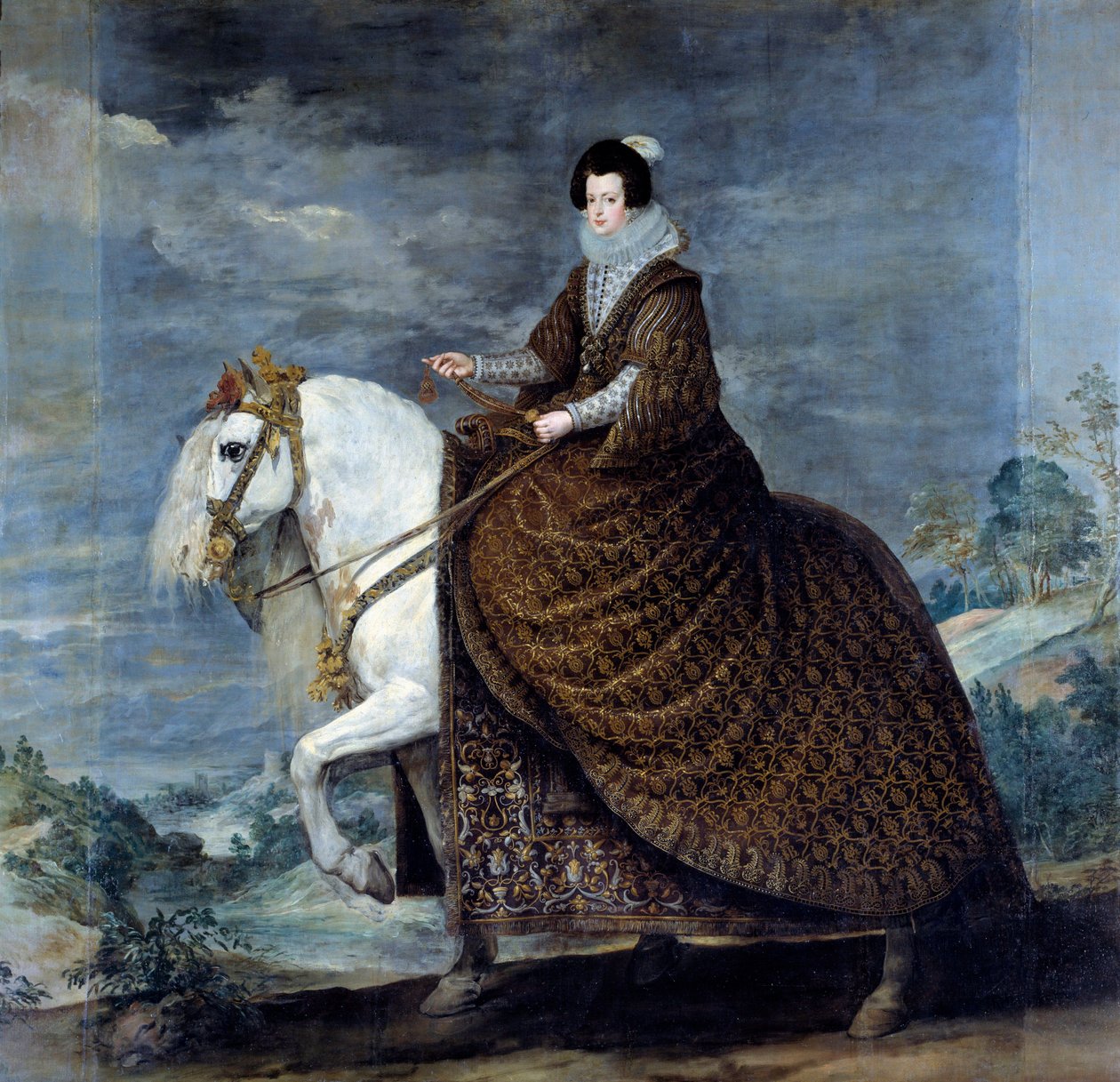 Reiterporträt von Elisabeth von Frankreich oder Isabelle von Bourbon von Diego Velázquez