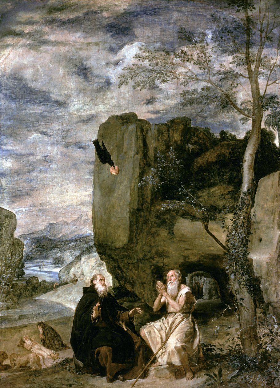 Der heilige Antonius der Große und der heilige Paulus der Erste Einsiedler, ca.1642 von Diego Velázquez
