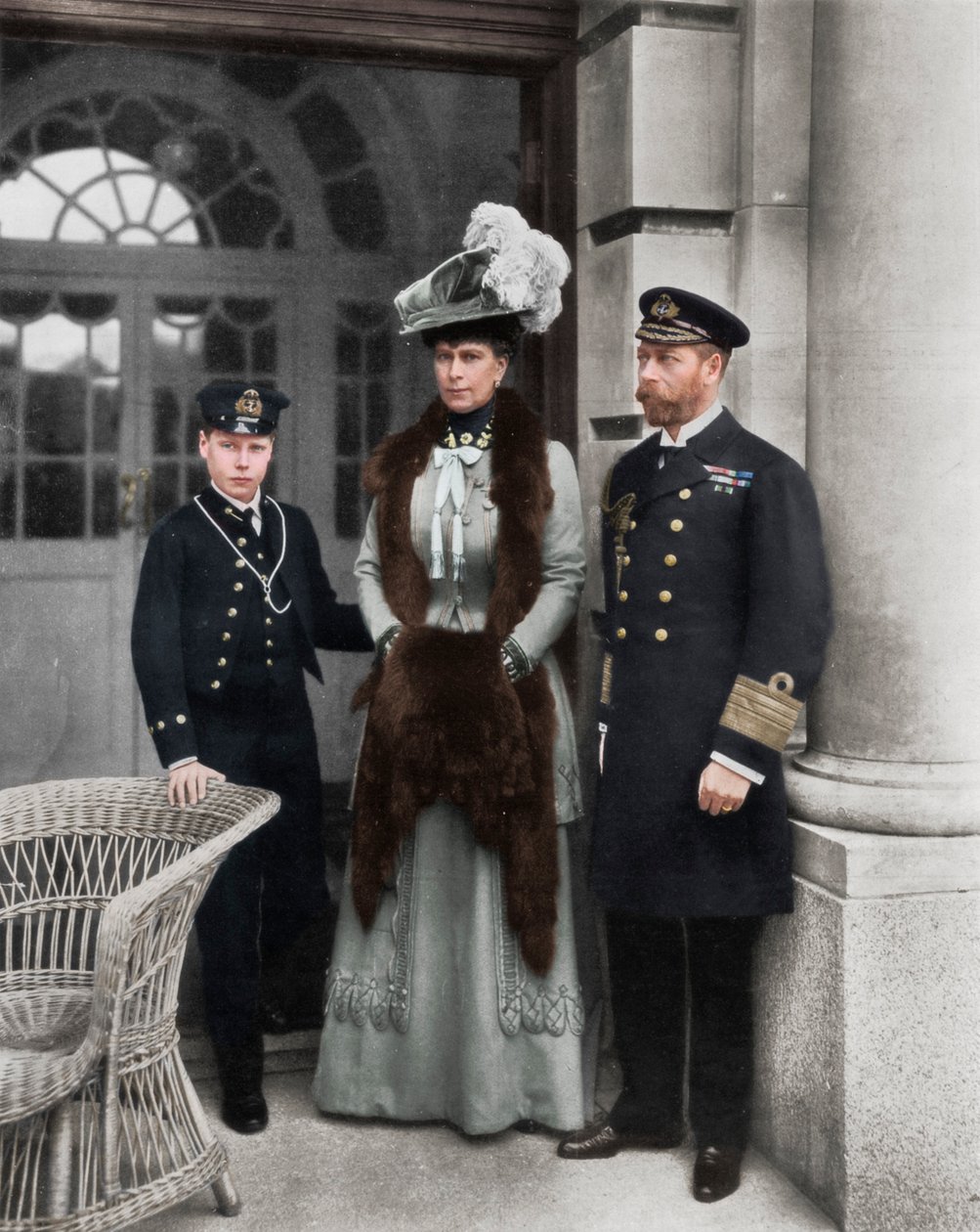 Unser Seemannskönig, seine Gemahlin und der Seemannserbe des Throns, 1910 von Dinham
