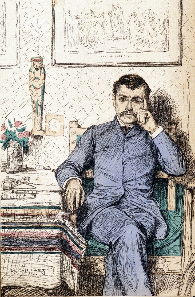 Porträt von Paul Bourget, französischer Romanautor (1852-1935) (Gravur) von Diogene Ulysse Napoleon Maillart