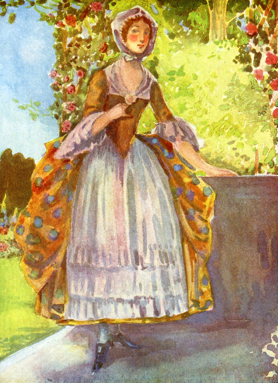 Frauenkostüm zur Zeit von Georg II (1727-1760) von Dion Clayton Calthrop