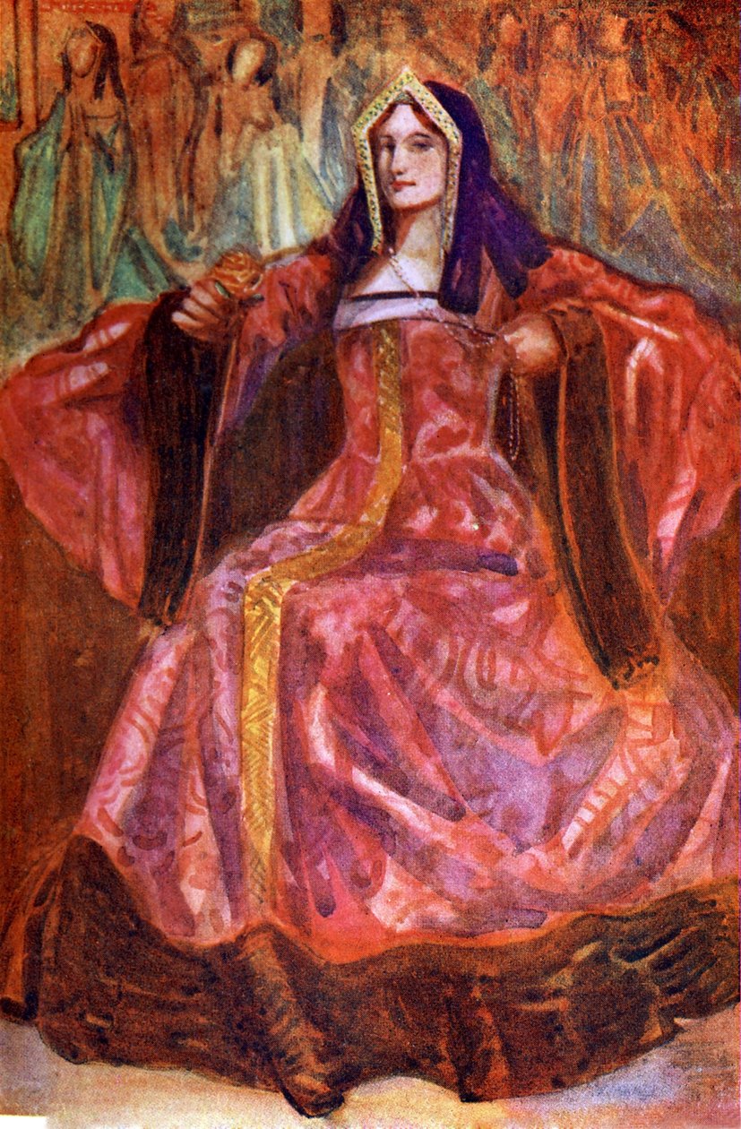 Frauenkostüm zur Zeit von Heinrich VII (1485-1509) von Dion Clayton Calthrop