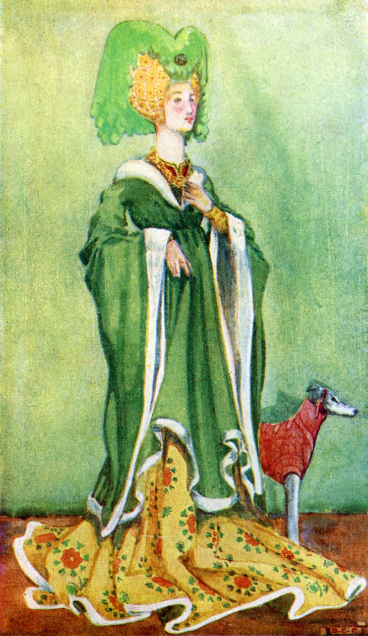 Frauenkostüm zur Zeit von Heinrich VI (1422-1461) von Dion Clayton Calthrop