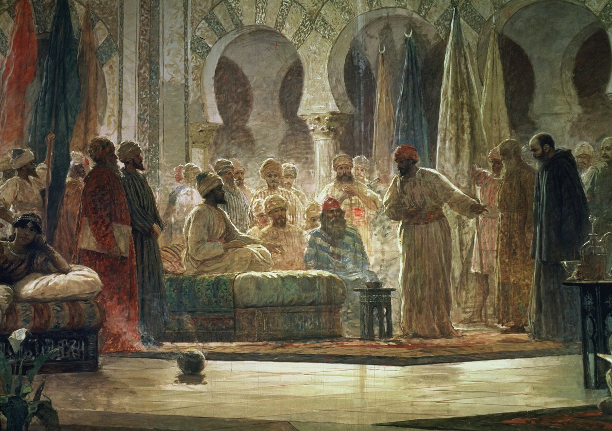 Abd al-Rahman III. (891-961) empfängt den Botschafter von Dionisio Baixeras Verdaguer