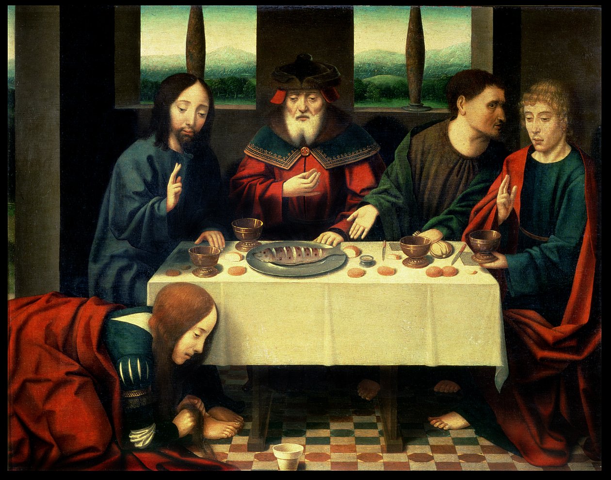 Christus im Haus des Simon des Pharisäers von Dirck (follower of) Bouts