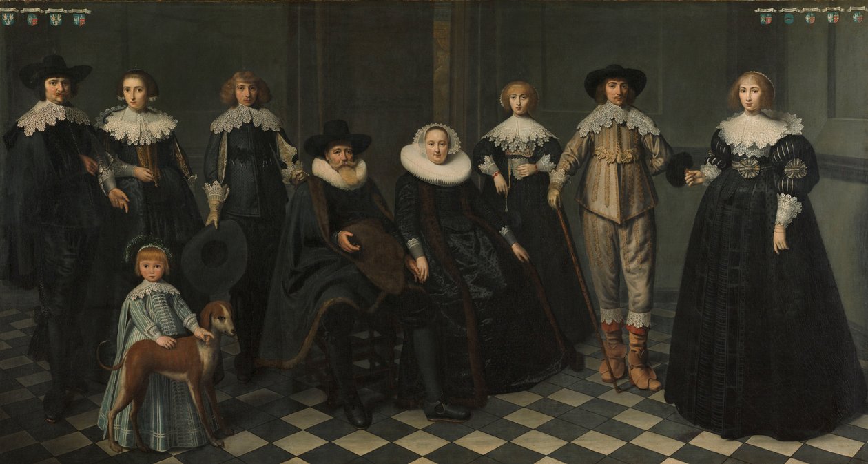 Porträt der Familie von Dirck Bas Jacobsz, Bürgermeister von Amsterdam von Dirck Dircksz. van Santvoort