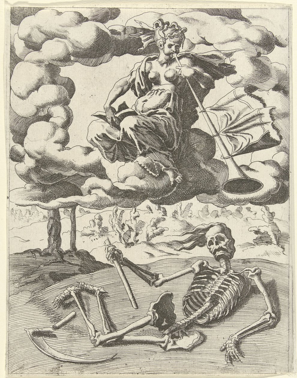 Ruhm überwindet den Tod von Dirck Volckertsz. Coornhert (possibly)