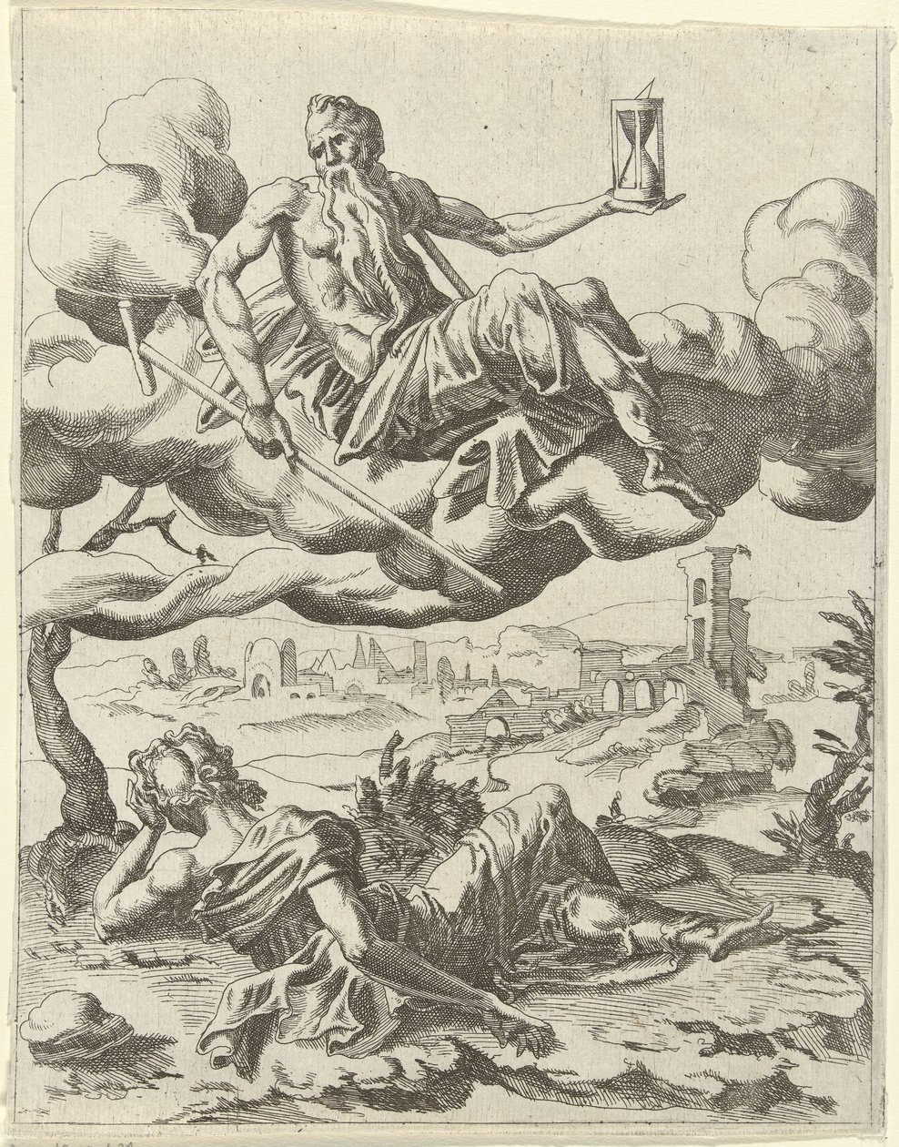 Die Zeit besiegt den Ruhm von Dirck Volckertsz. Coornhert (possibly)