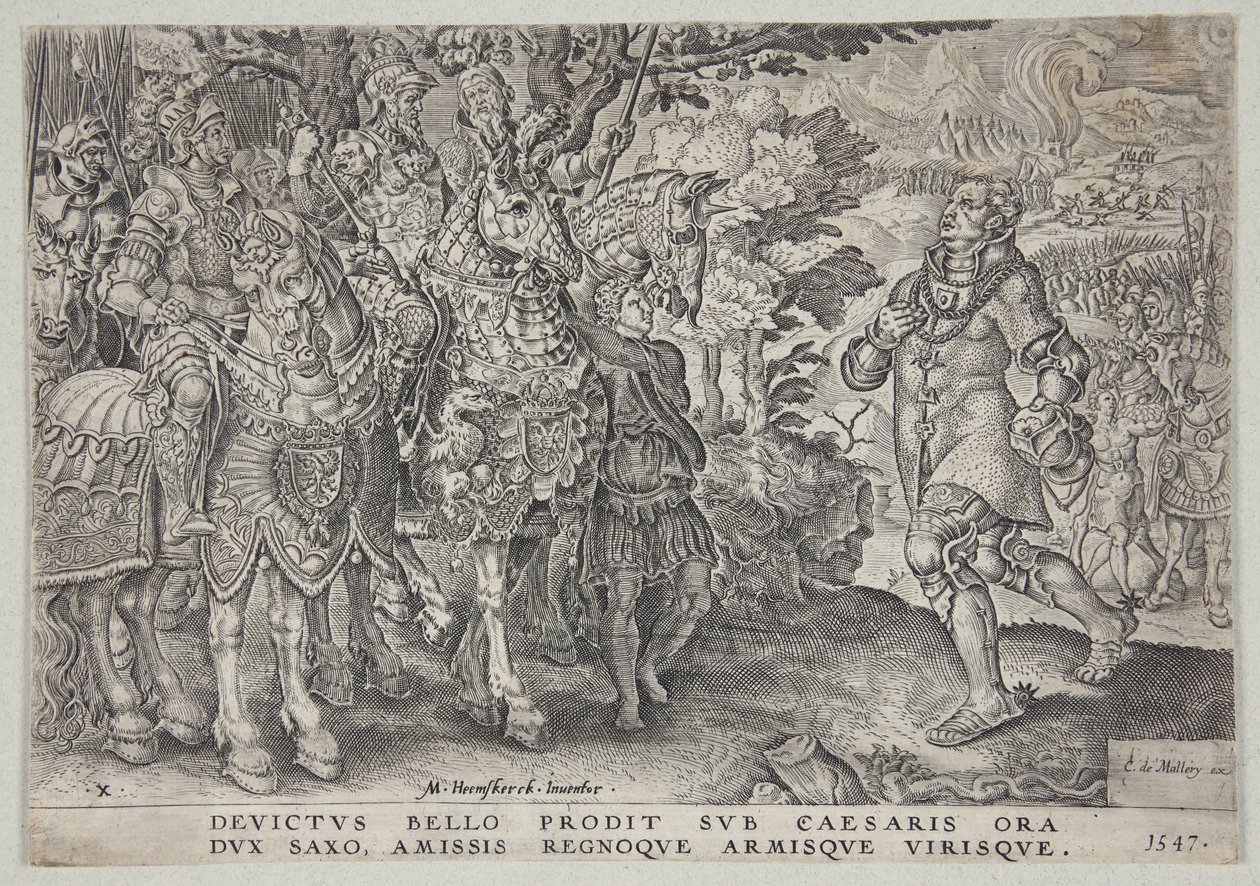 Die Kapitulation von Johann Friedrich, Kurfürst von Sachsen, nach der Schlacht bei Mühlberg von Dirck Volckertsz. Coornhert