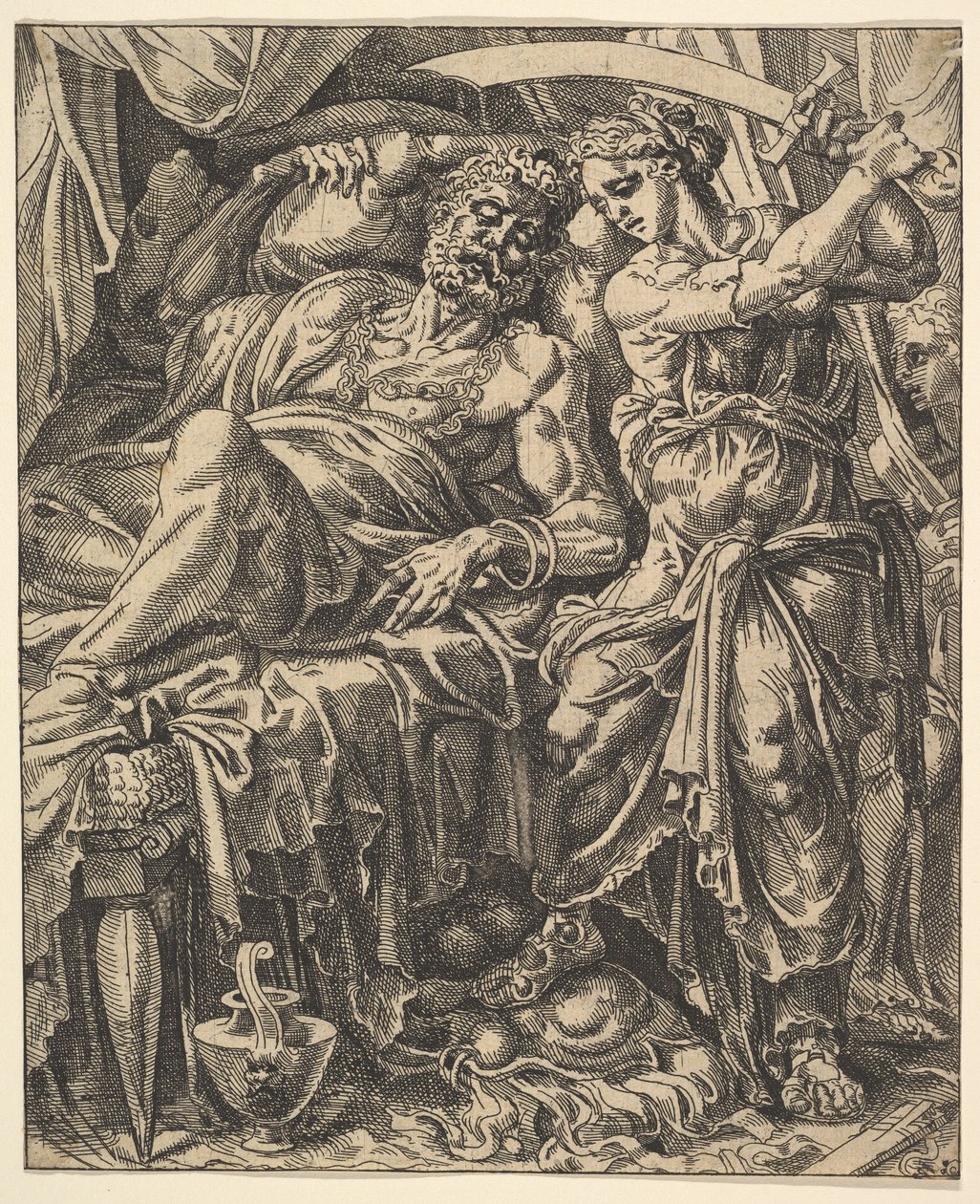Judith enthauptet Holofernes, aus der Geschichte von Judith und Holofernes von Dirck Volkertsen Coornhert