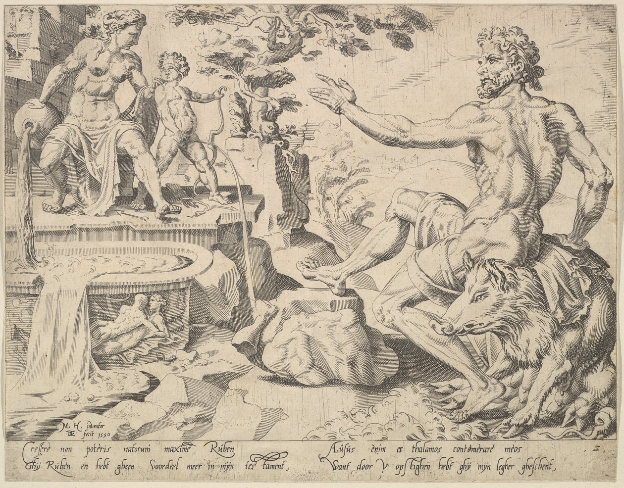 Ruben [Genesis 49:3-4], aus der Serie Die zwölf Patriarchen, 1550 von Dirck Volkertsen Coornhert