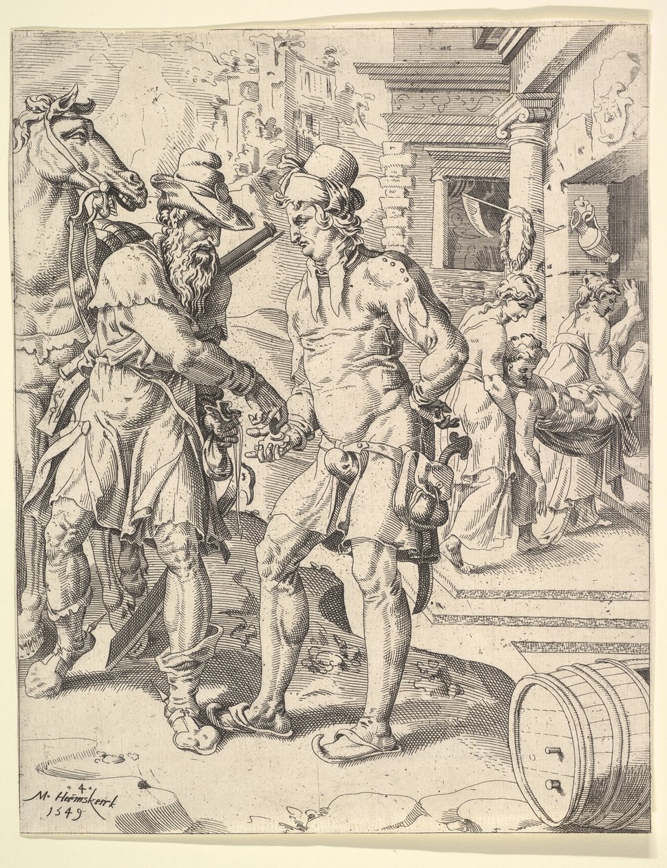 Das Gleichnis vom barmherzigen Samariter, 1549 von Dirck Volkertsen Coornhert