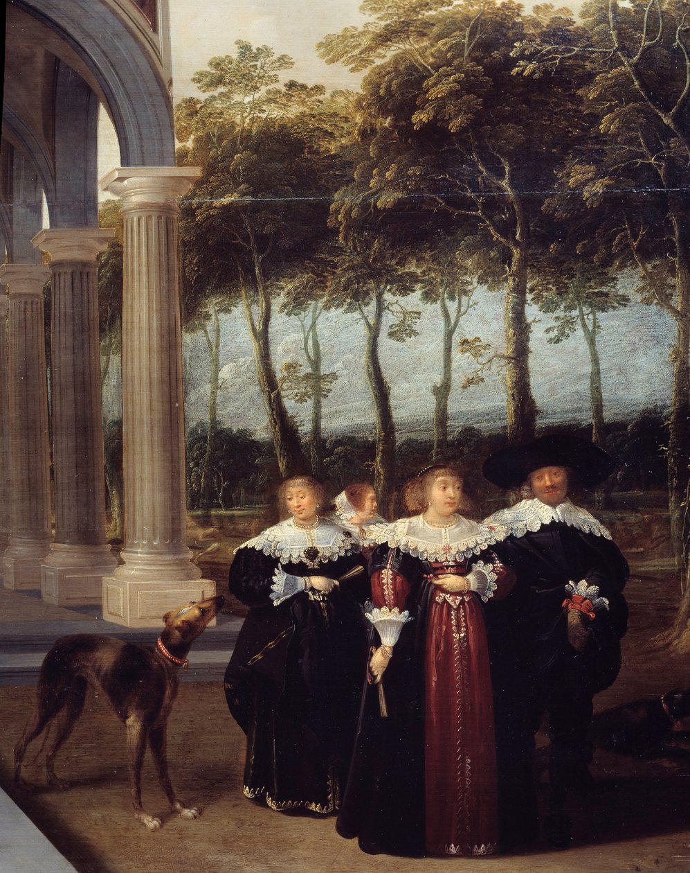 Paar beim Spaziergang (Detail) von Dirck van Delen