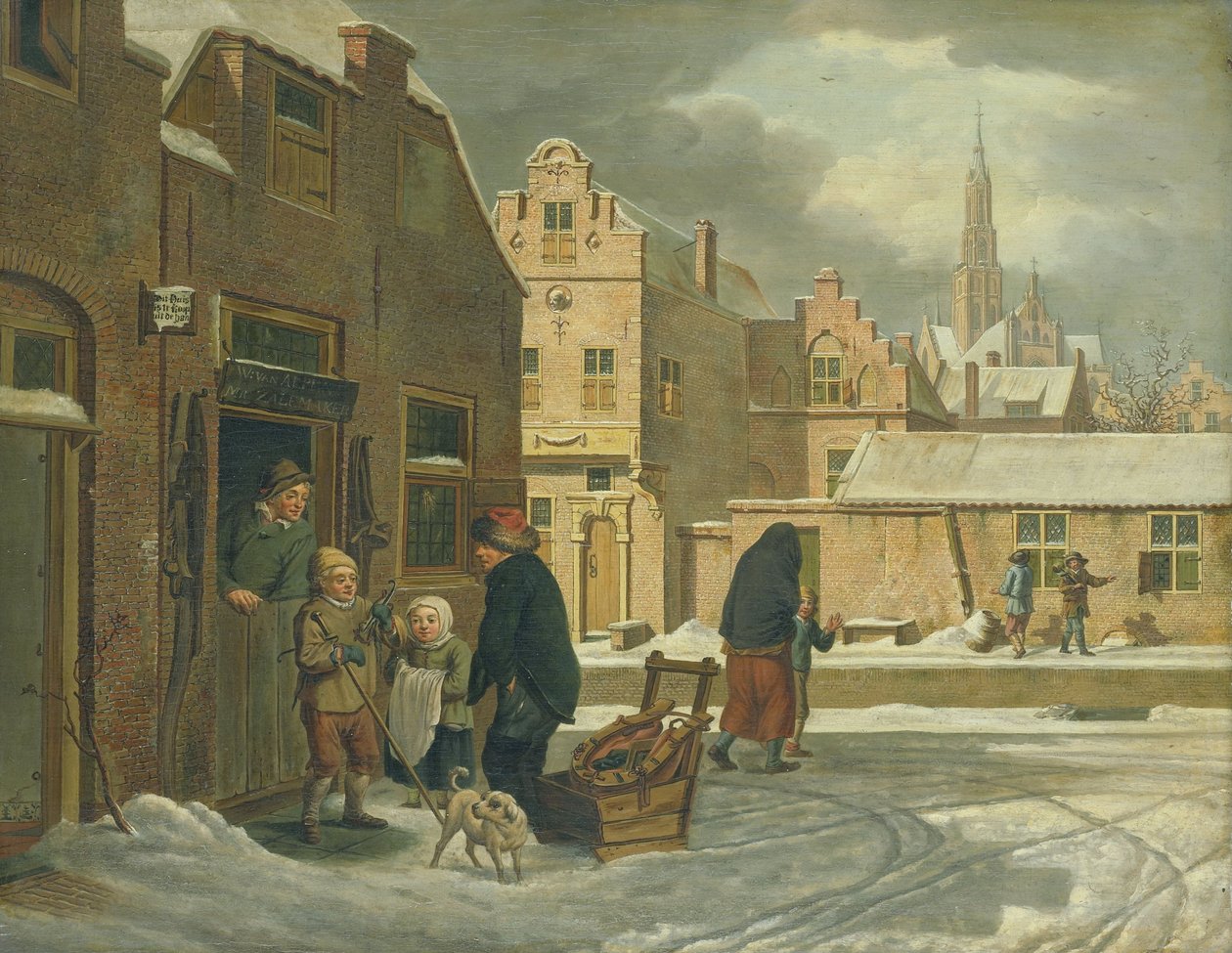 Stadtansicht im Winter von Dirk Jan van der Laan