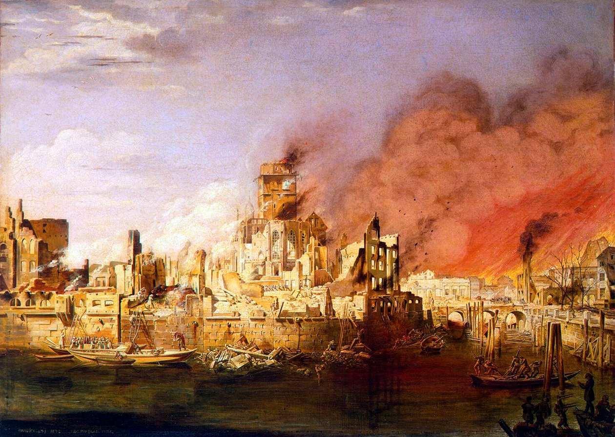Der große Brand von Hamburg am 5. Mai 1842 von Ditlev Martens